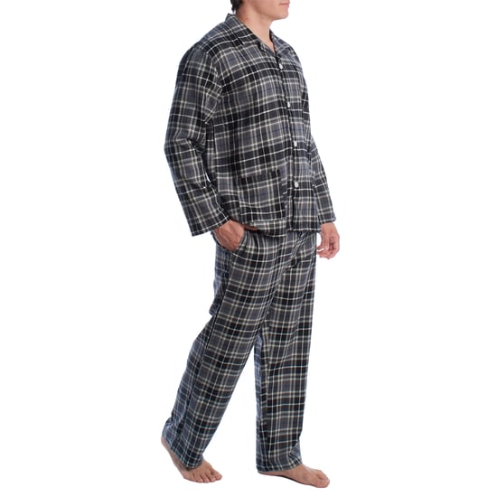 Herren Schlafanzug aus Baumwolle mit langärmeligem Hemd KLP7 - Image 3