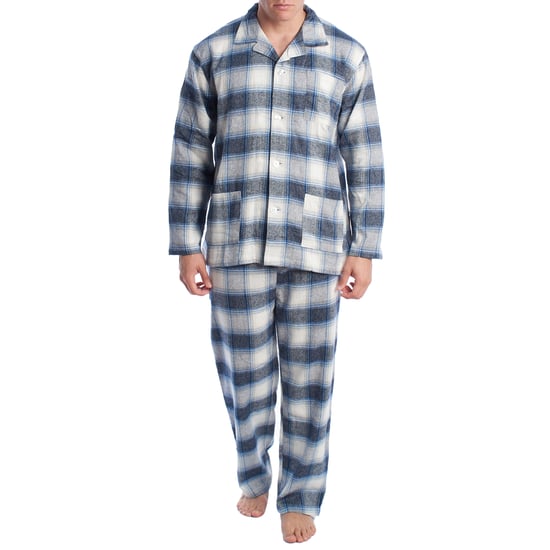 Herren Schlafanzug aus Baumwolle mit langärmeligem Hemd KLP7 - Image 1
