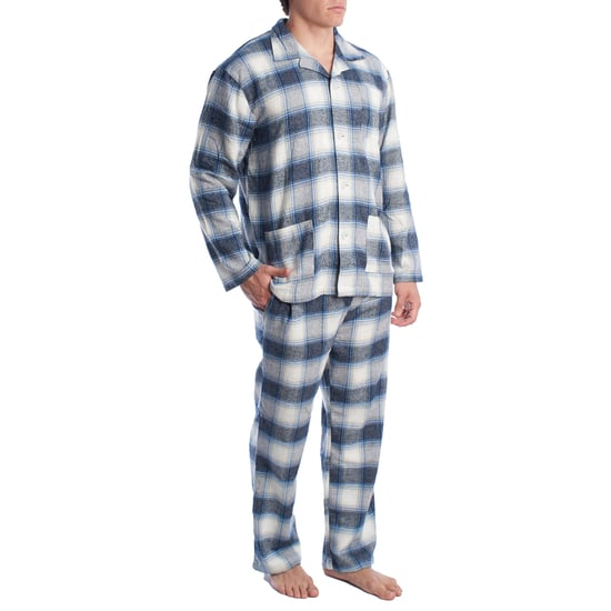Herren Schlafanzug aus Baumwolle mit langärmeligem Hemd KLP7 - Image 3