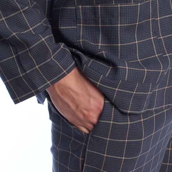 Herren Schlafanzug aus Baumwolle mit langärmeligem Hemd KLP7 - Image 5