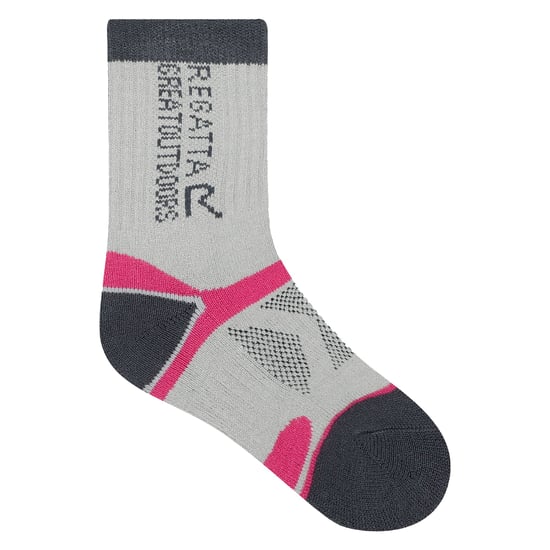 Regatta - "Blister Protect II" Socken für Kinder (Helles Stahlgrau/Himbeere) - Image 1