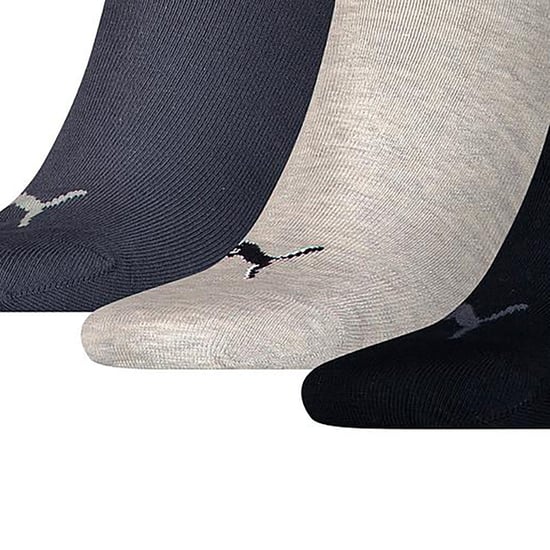 Puma Unisex Sneakersocken für Erwachsene, 3er-Pack (Marineblau/Hellgrau/Schwarz) - Image 2