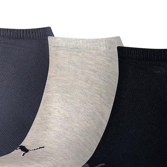 Puma Unisex Sneakersocken für Erwachsene, 3er-Pack (Marineblau/Hellgrau/Schwarz) - Image 3