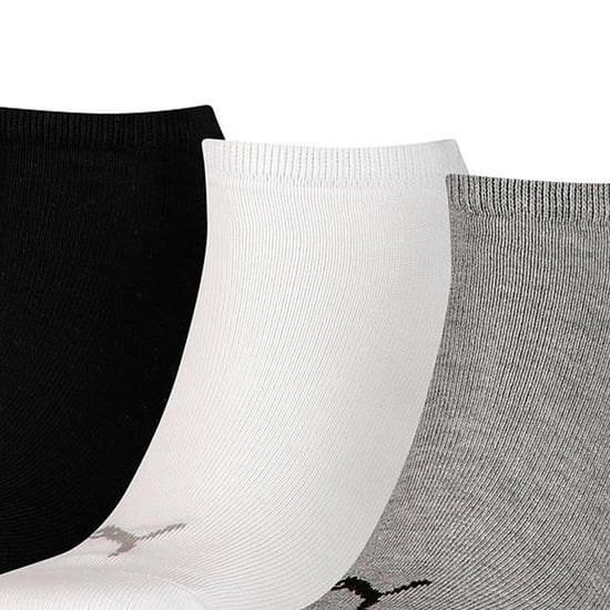 Puma Unisex Sneakersocken für Erwachsene, 3er-Pack (Grau/Weiß/Schwarz) - Image 3