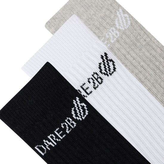 Dare 2B - Socken für Herren/Damen Unisex(3er-Pack) (Schwarz/Weiß/Grau meliert) - Image 2