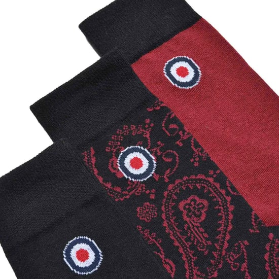 Lambretta - Socken für Herren (3er-Pack) (Schwarz/Weinrot) - Image 2