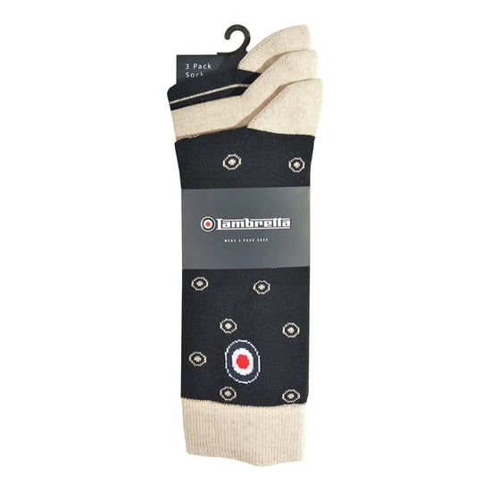 Lambretta - Socken für Herren (3er-Pack) (Dunkles Marineblau/Steinfarben) - Image 2