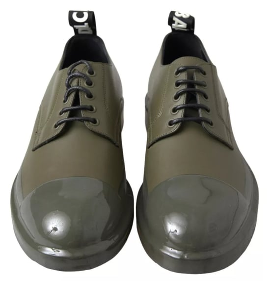Schnürsenkellose Derby Schuhe Militärgrün - Image 2