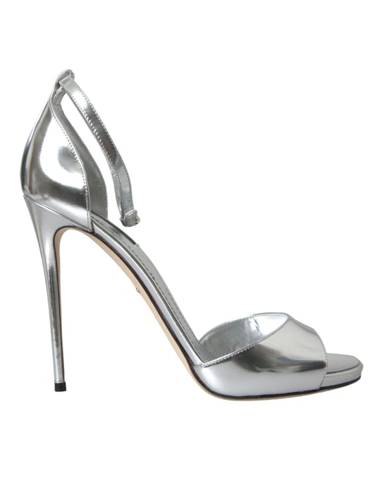 Silberne Metallic-Lederabsätze - Image 1