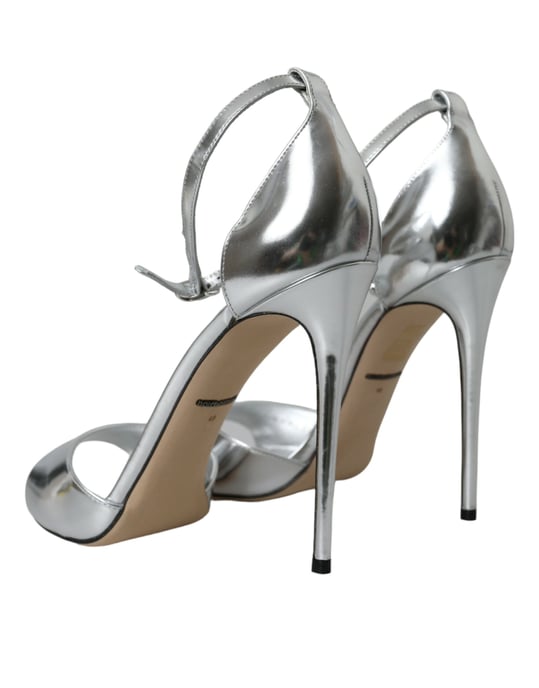 Silberne Metallic-Lederabsätze - Image 4