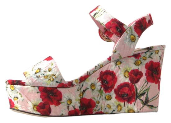 Blumen-Mohnblumen und Gänseblümchen Keil-Sandalen - Image 2