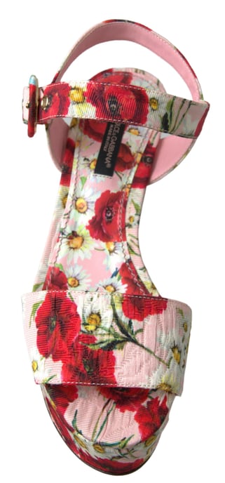 Blumen-Mohnblumen und Gänseblümchen Keil-Sandalen - Image 5