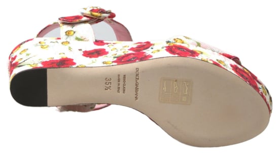 Blumen-Mohnblumen und Gänseblümchen Keil-Sandalen - Image 6