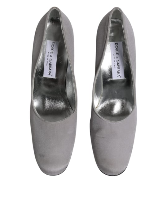 Graue Satin-Pumps - Image 3