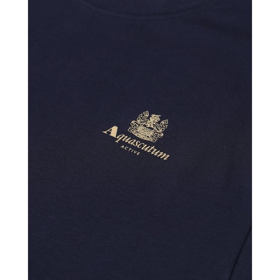 Aquascutum Active T‑Shirt mit kleinem Logodruck - Marineblau - Image 4