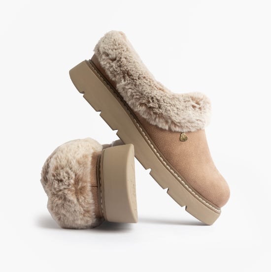 Skechers Keepsakes Lite - Gemütliche Mischung Damen Hausschuhe Taupe - Image 2