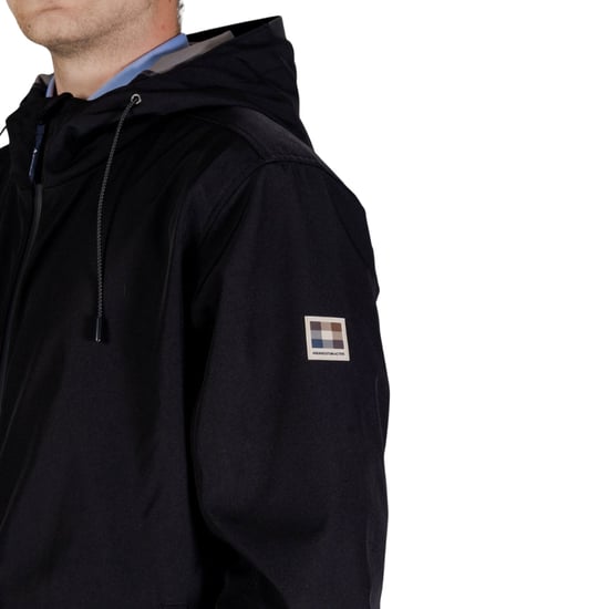 Aquascutum Active Stretch-windbreaker Mit Kapuze, Schwarze Jacke - Image 3