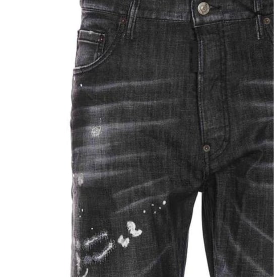 Dsquared2 642 Denim Paint Splash Schwarze Jeanshose Herren - Image 3