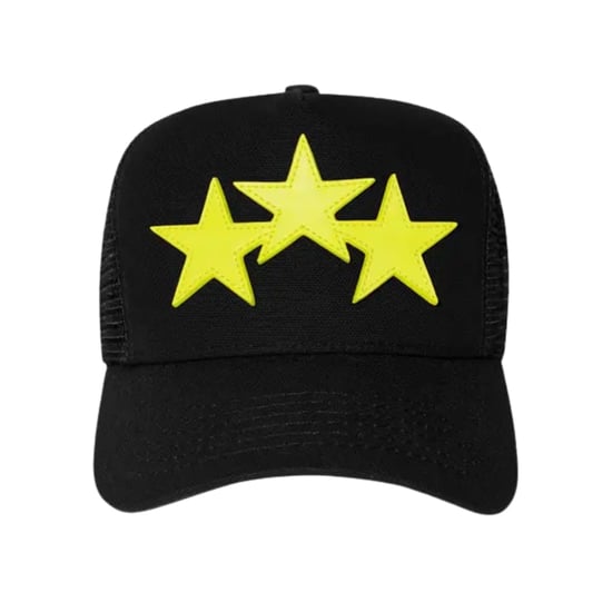 Amiri Three Star Trucker Cap Schwarz Limette - Image 1