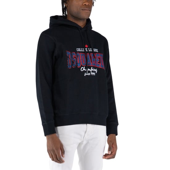 Dsquared2 - Cool Fit - Schwarzer Hoodie Mit College-league-logo - Image 3