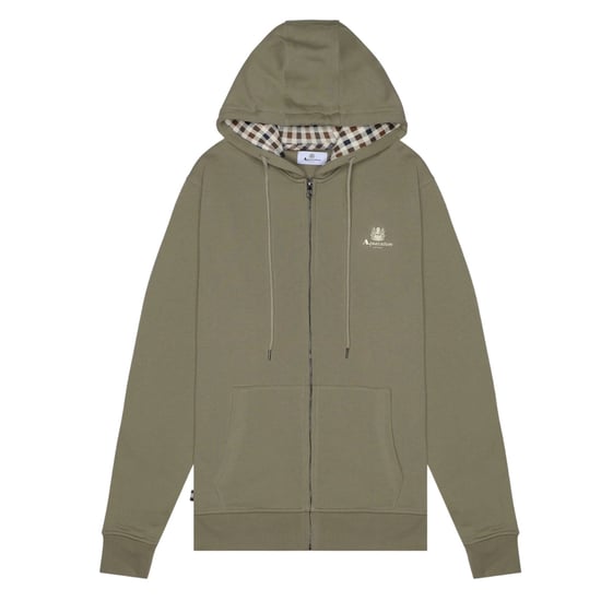 Aquascutum Active - Kapuzenpullover Mit Durchgehendem Reißverschluss Und Kleinem Logo In Armeegrün - Image 1