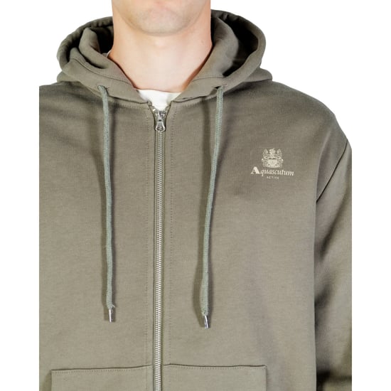 Aquascutum Active - Kapuzenpullover Mit Durchgehendem Reißverschluss Und Kleinem Logo In Armeegrün - Image 4