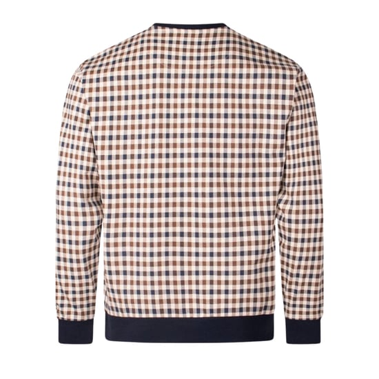 Aquascutum Active Iconic - Beige Kariertes Sweatshirt Mit Rundhalsausschnitt - Image 2