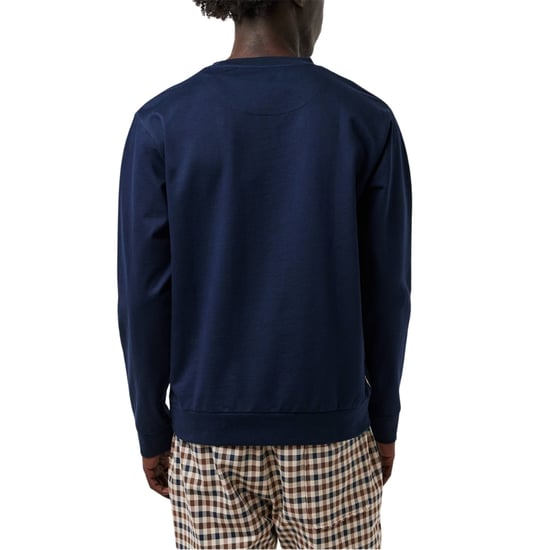 Aquascutum Active Macro Iconic Pocket Crewneck Marineblaues Sweatshirt - Image 4