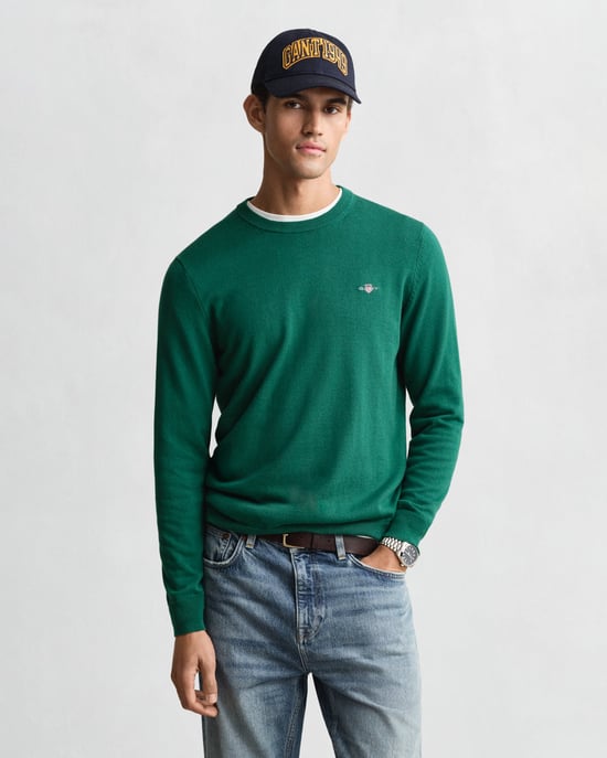 Gant Classic Cotton C-Neck Strickpullover - Image 1