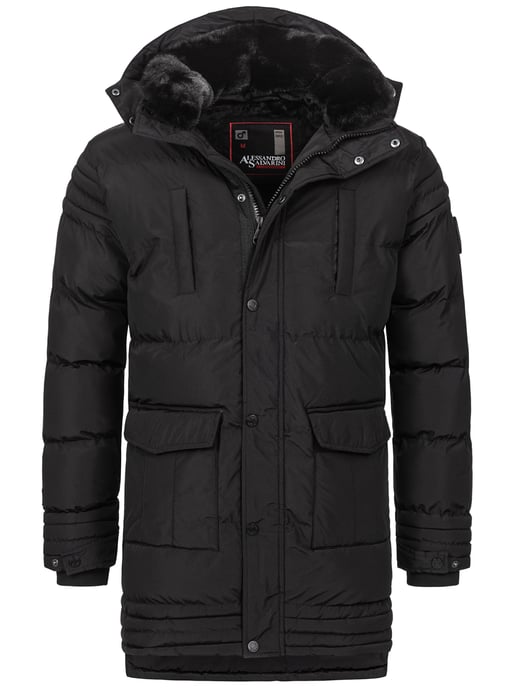Alessandro Salvarini Herren Winterjacke AS285 mit Teddyfell & abnehmbarer Kapuze - Image 2