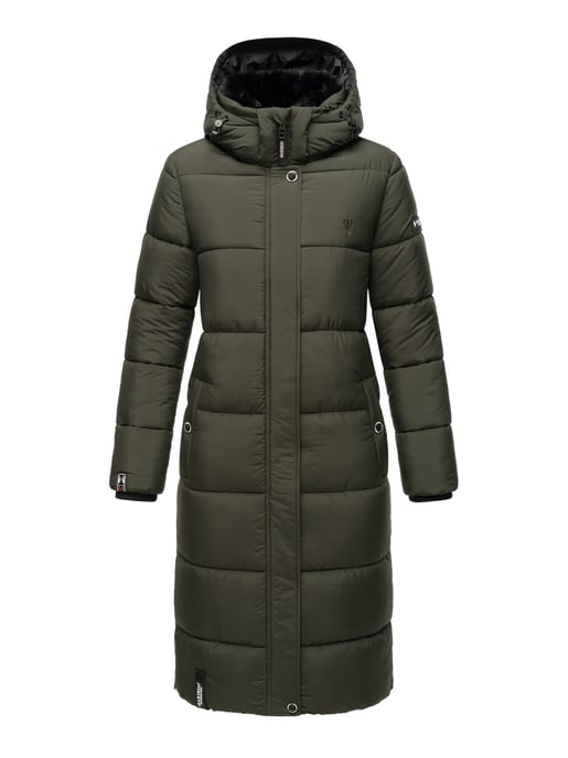Marikoo Damen Winterjacke – Lange Steppjacke mit abnehmbarer Kapuze - Image 2