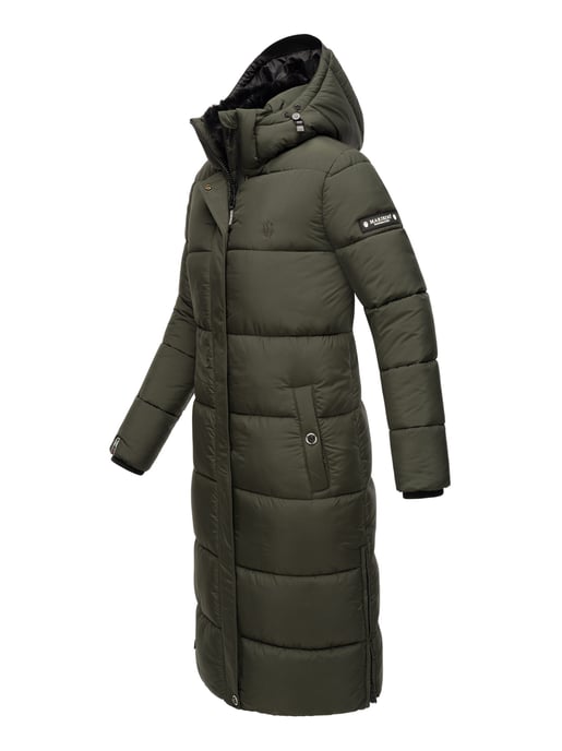 Marikoo Damen Winterjacke – Lange Steppjacke mit abnehmbarer Kapuze - Image 3