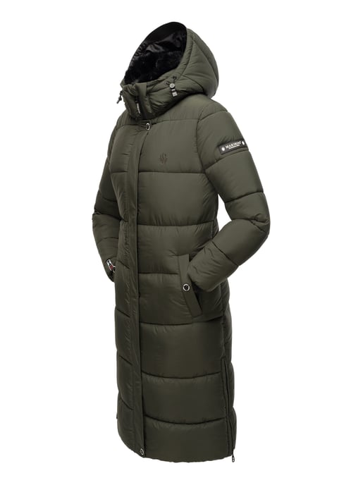 Marikoo Damen Winterjacke – Lange Steppjacke mit abnehmbarer Kapuze - Image 6