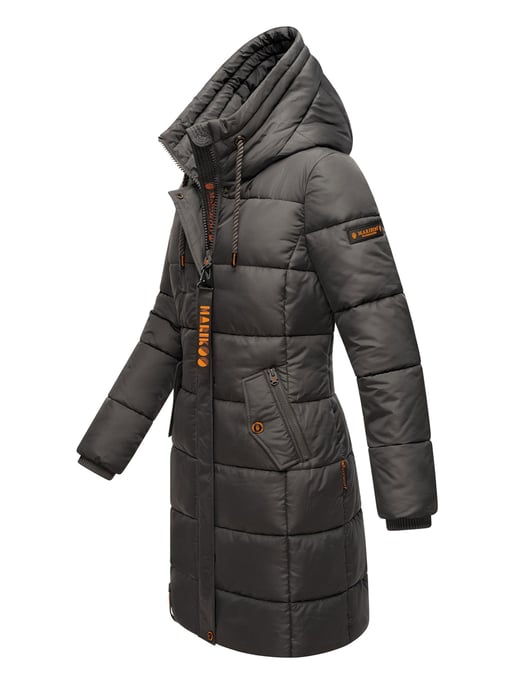 Marikoo Damen Winterjacke – Lange Steppjacke mit Kapuze & vielen Taschen - Image 3