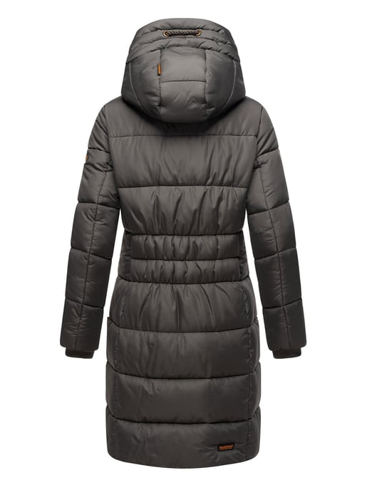 Marikoo Damen Winterjacke – Lange Steppjacke mit Kapuze & vielen Taschen - Image 5