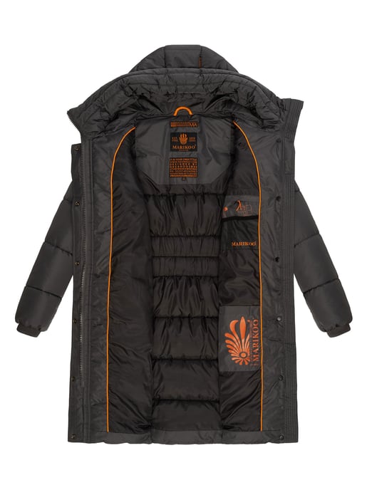 Marikoo Damen Winterjacke – Lange Steppjacke mit Kapuze & vielen Taschen - Image 6