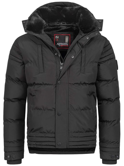 Alessandro Salvarini Herren Winterjacke AS-281 mit Teddyfell & abnehmbarer Kapuze - Image 1