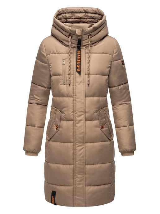 Marikoo Damen Winterjacke – Lange Steppjacke mit Kapuze & vielen Taschen - Image 2