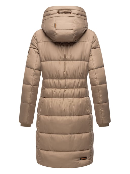 Marikoo Damen Winterjacke – Lange Steppjacke mit Kapuze & vielen Taschen - Image 4