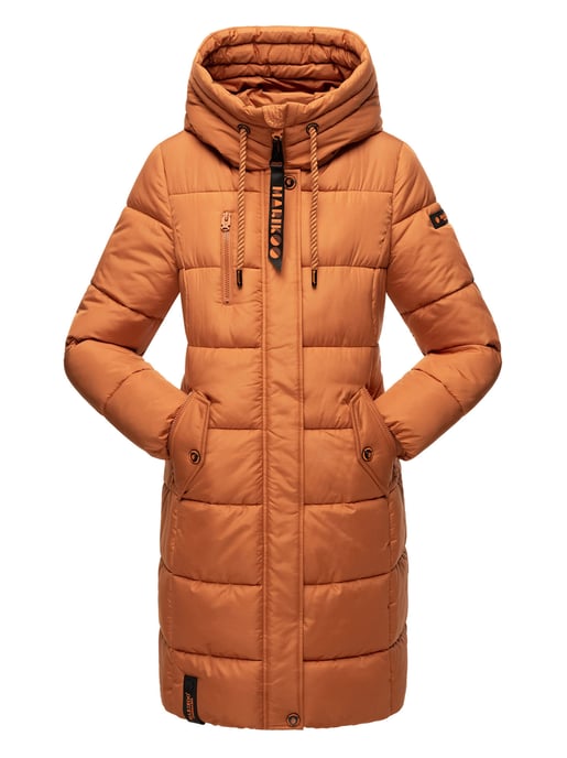 Marikoo Damen Winterjacke – Lange Steppjacke mit Kapuze & vielen Taschen - Image 1