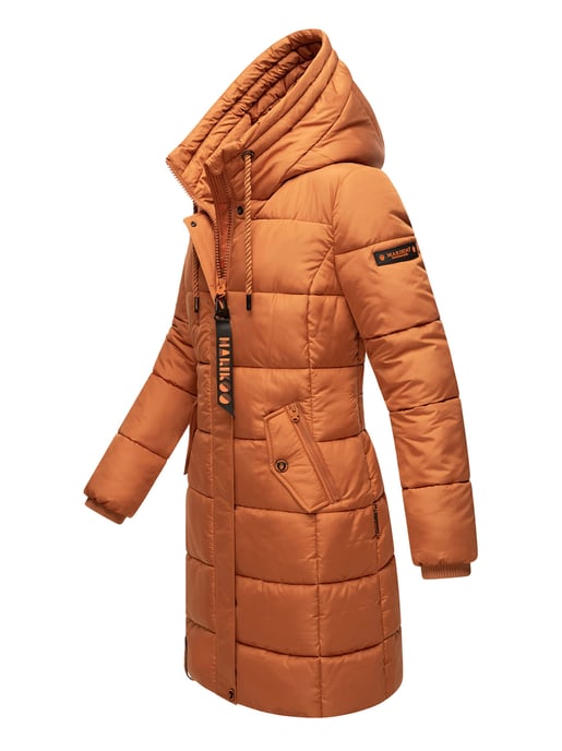 Marikoo Damen Winterjacke – Lange Steppjacke mit Kapuze & vielen Taschen - Image 3