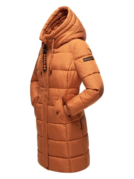 Marikoo Damen Winterjacke – Lange Steppjacke mit Kapuze & vielen Taschen - Image 4