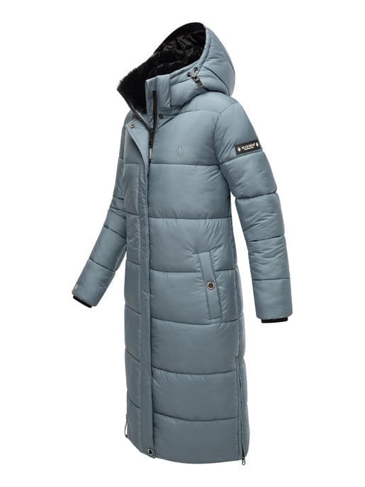 Marikoo Damen Winterjacke – Lange Steppjacke mit abnehmbarer Kapuze - Image 3