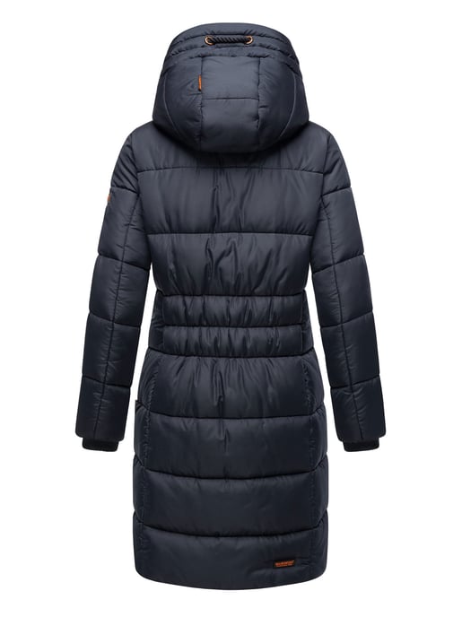 Marikoo Damen Winterjacke – Lange Steppjacke mit Kapuze & vielen Taschen - Image 5