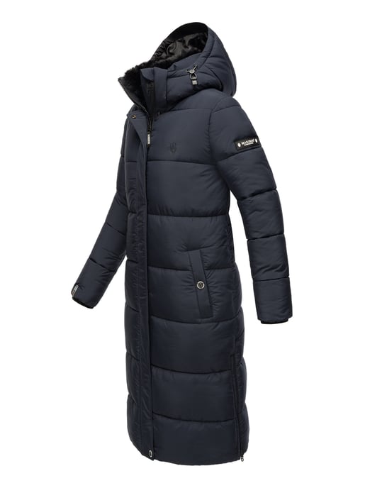 Marikoo Damen Winterjacke – Lange Steppjacke mit abnehmbarer Kapuze - Image 2