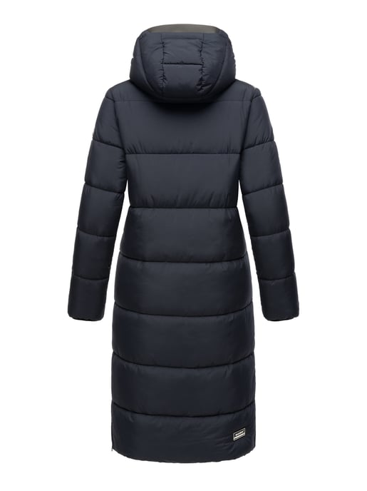 Marikoo Damen Winterjacke – Lange Steppjacke mit abnehmbarer Kapuze - Image 3