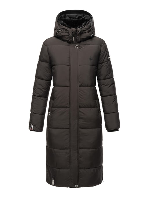 Marikoo Damen Winterjacke – Lange Steppjacke mit abnehmbarer Kapuze - Image 2