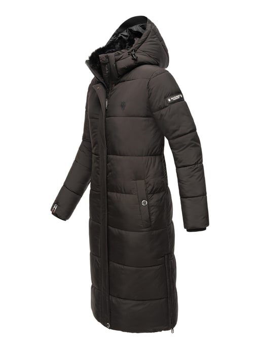 Marikoo Damen Winterjacke – Lange Steppjacke mit abnehmbarer Kapuze - Image 3