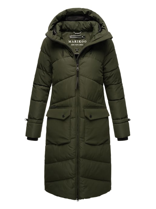 Marikoo Damen Winterjacke Tomomii – lang, warm & mit Kapuze - Image 1
