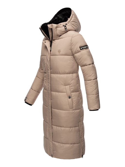 Marikoo Damen Winterjacke – Lange Steppjacke mit abnehmbarer Kapuze - Image 3